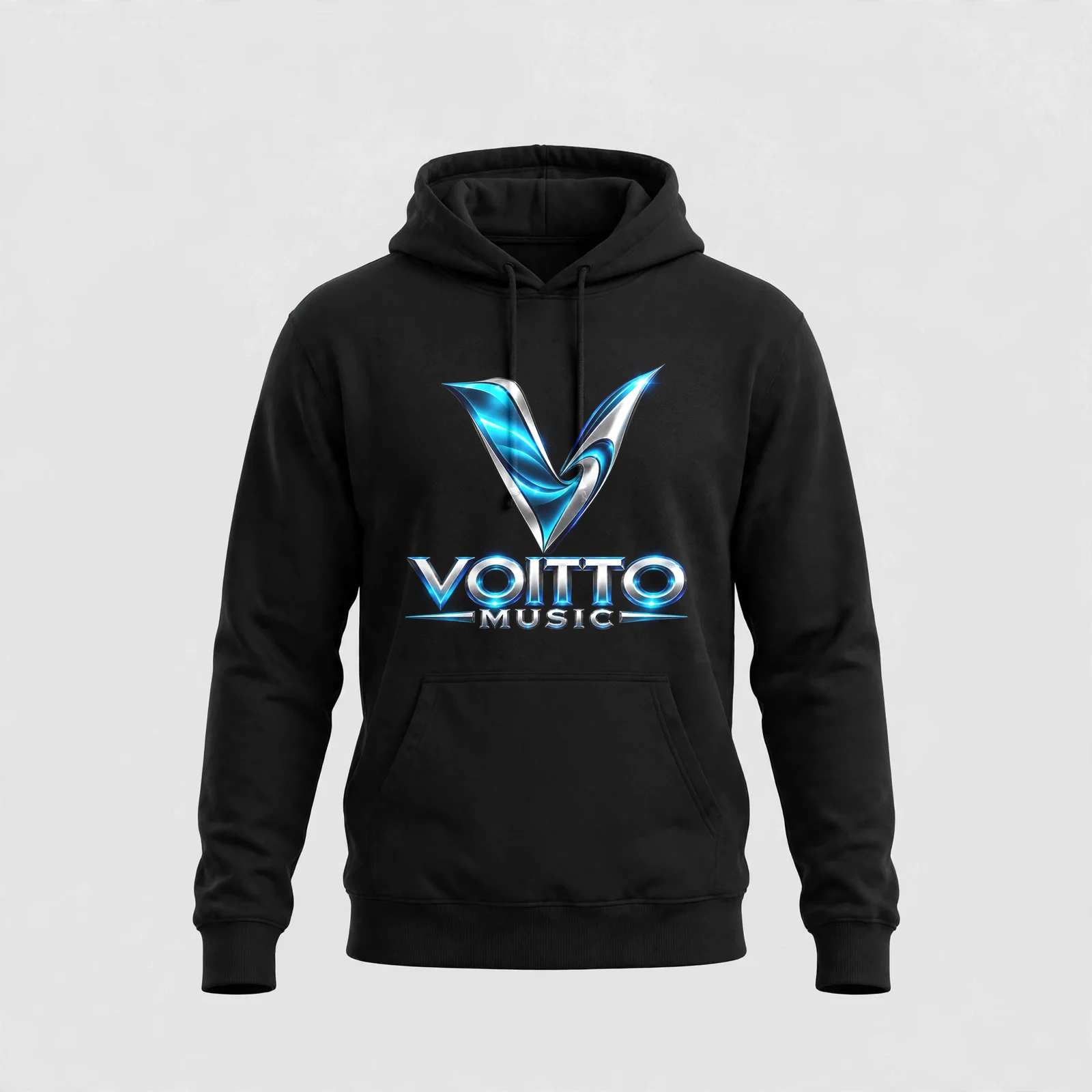 VOITTO MUSIC Hoodie with the VOITTO logo on black