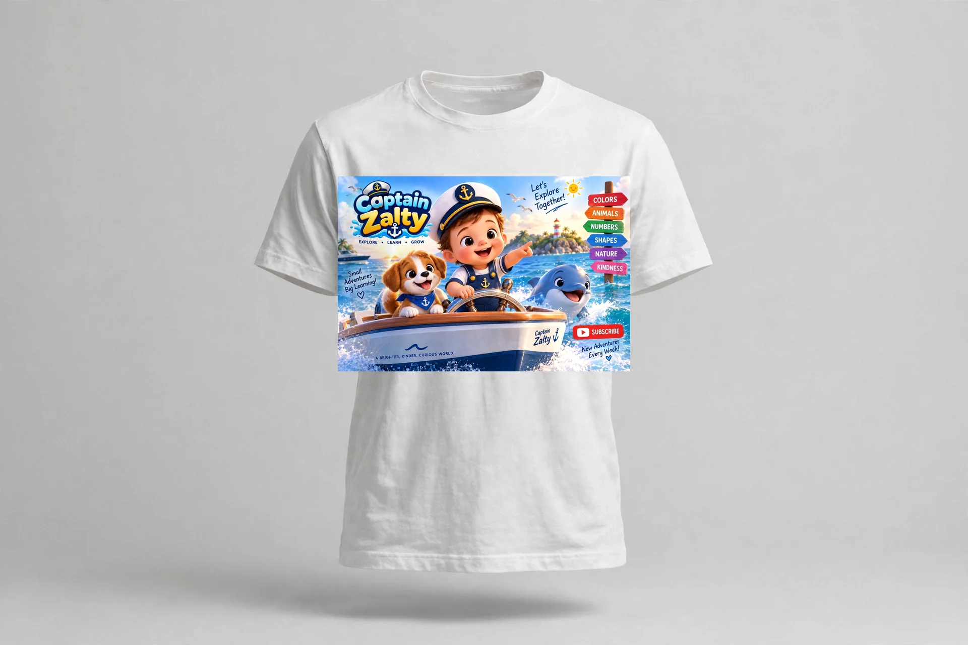 Captain Zalty Tee with the official Captain Zalty, Sailor and Duffy artwork